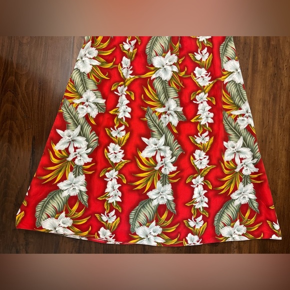 Aloha Mo’i Moi Dress Size Large Red Floral Mumu Roper Vintage Tropical Hawaiian - Picture 4 of 14
